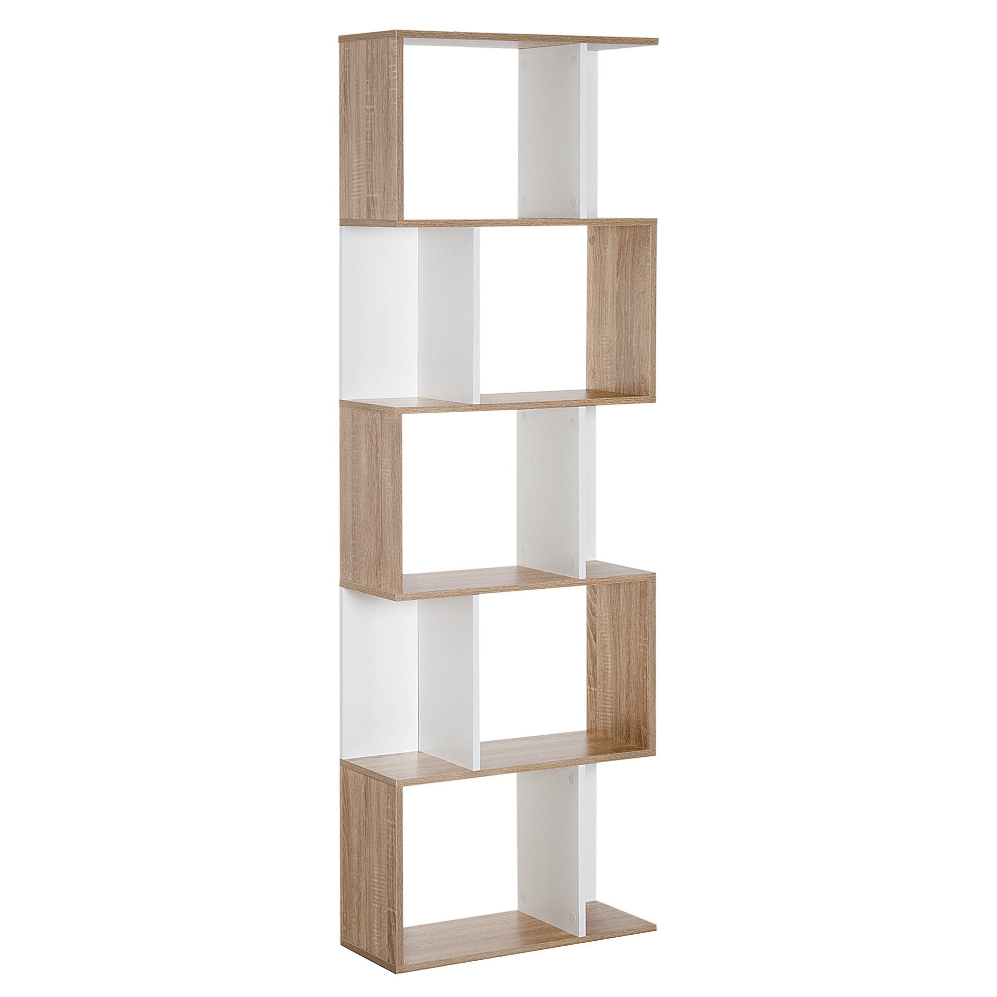 Libreria da Muro Moderna 5 Ripiani in Legno Bianco 60x24x1184.5 cm