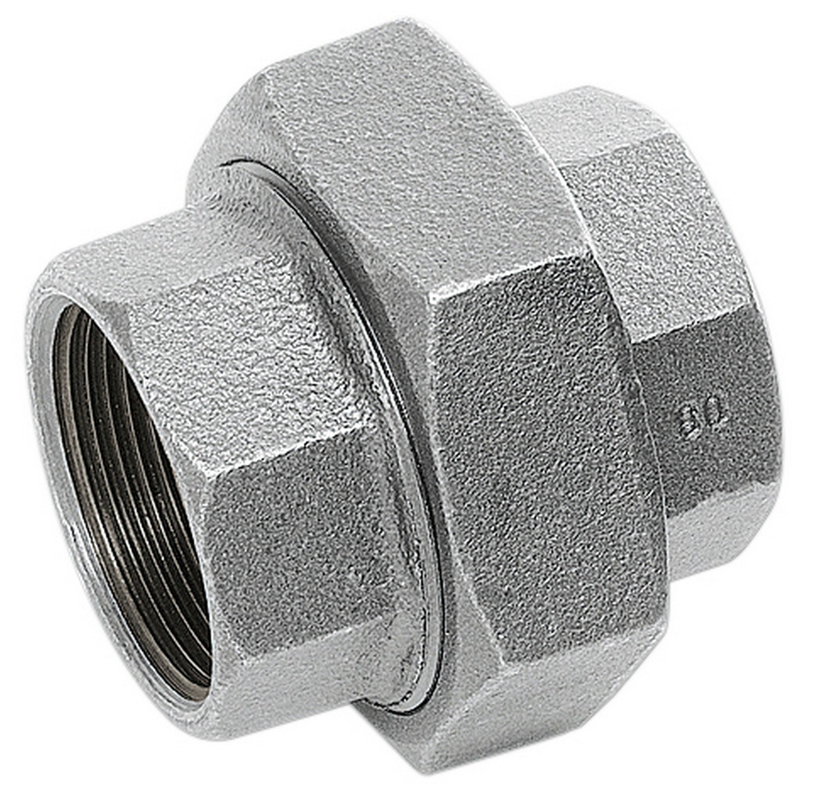 10pz bocchettone 3 pz. sede sferica ghisa zincata diametro 1/2 figura 340 cod:ferx.11492