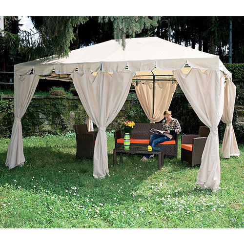 Gazebo da Giardino in Acciaio 3x4m Bauer Armonia Ecrù