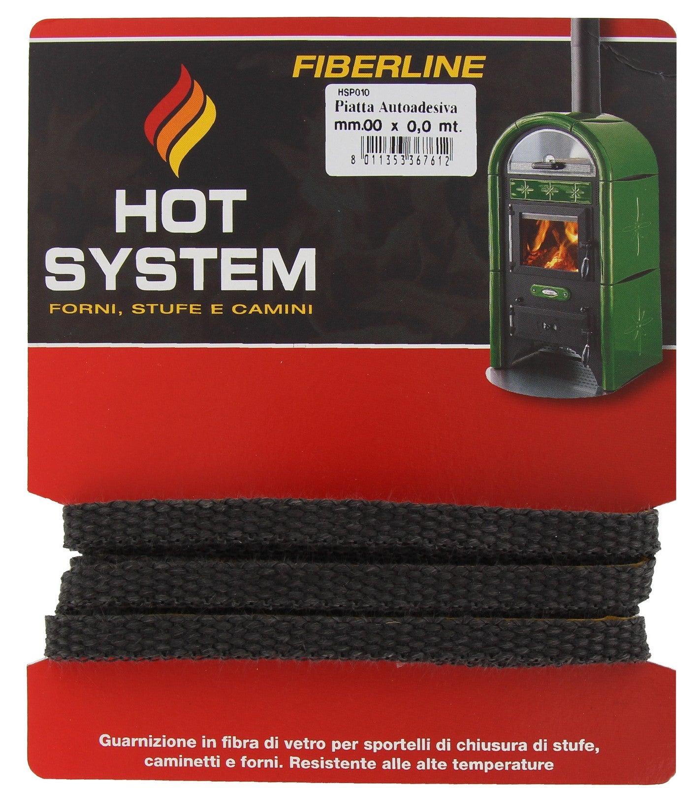 cf guarnizione fibra vetro piatto adesivo 15mmx2,5m stufa cod:ferx.15386