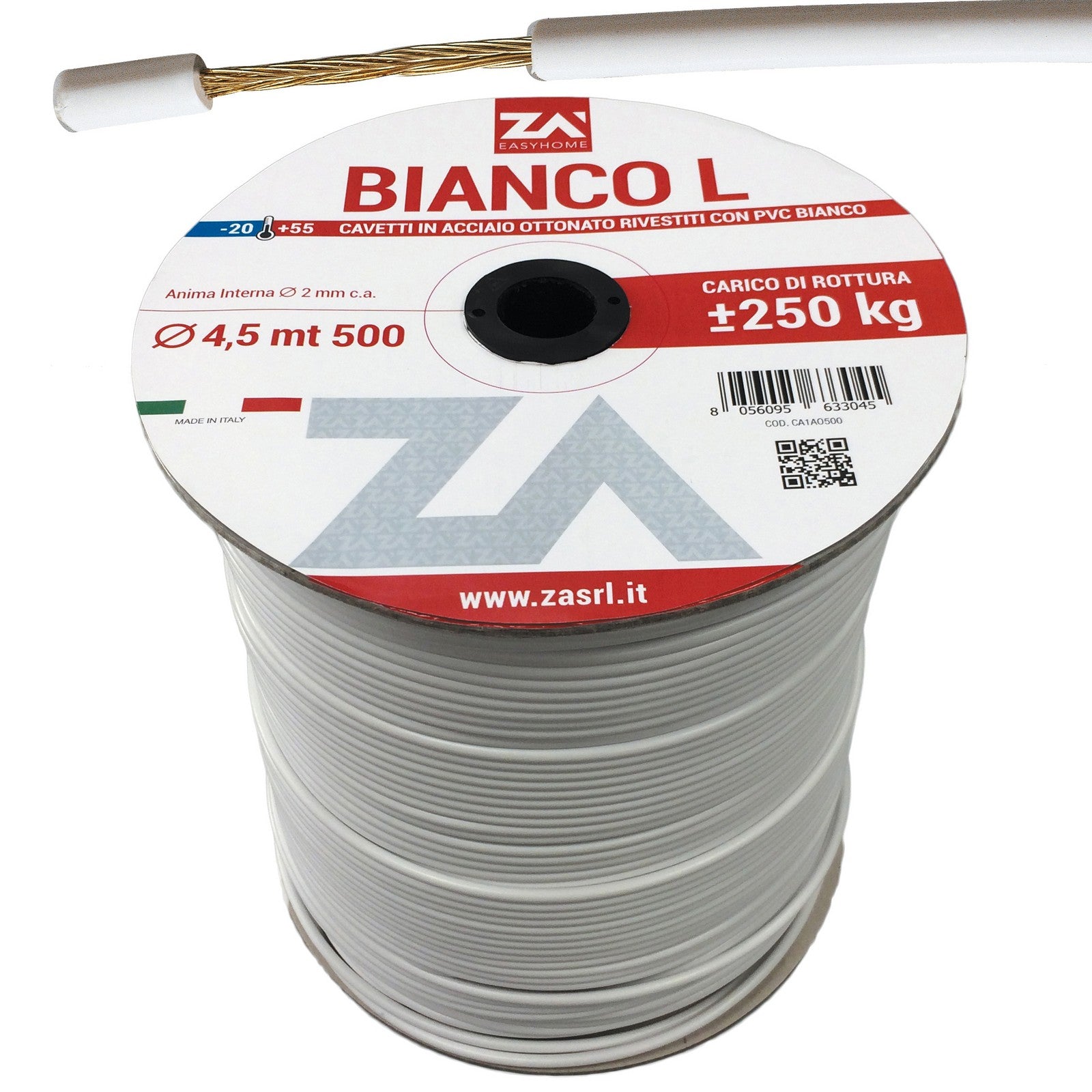 500ml filo stendibiancheria biancone ottonato mm. 4,5 cod:ferx.22399