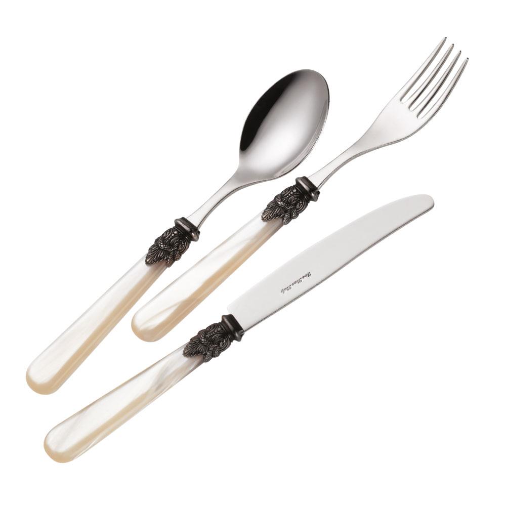 Servizio Set di Posate 24 pezzi in Acciaio Inox Eme Napoleon Perlato Arancio 79