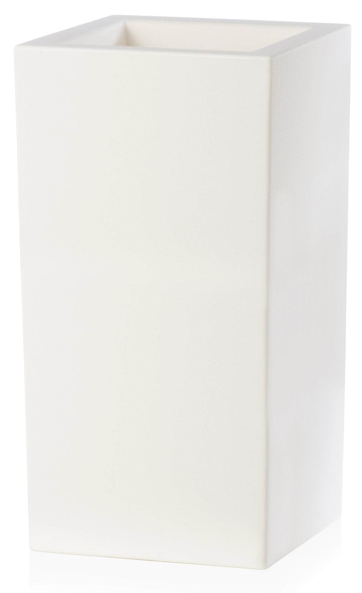Vaso 40x40x80cm in Resina Tulli Schio Cubo Alto Essential 80 Bianco
