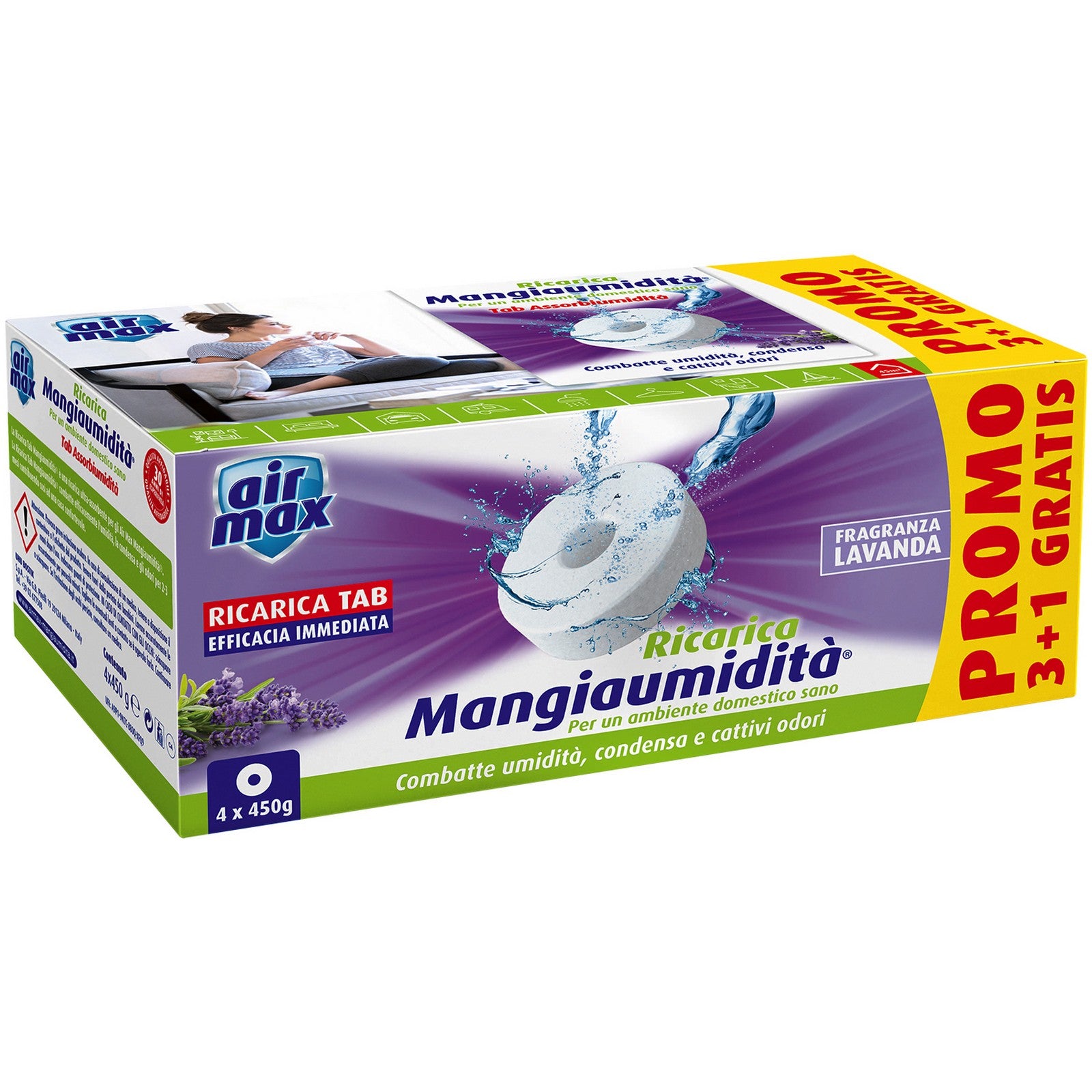 cf airmax assorbiumidita ricarica tab lavanda 4 pz x450 g cod:ferx.3354