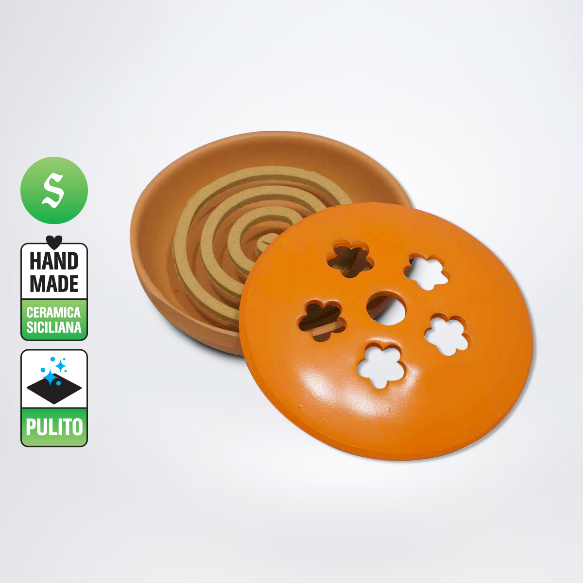 Diffusore in terracotta Made in Sicilia porta spirali o svuota tasche