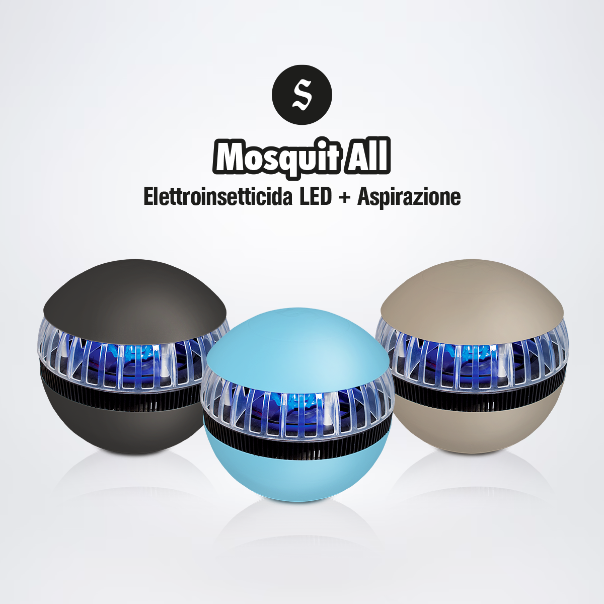 Elettroinsetticida " Mosquito All " ad aspirazione con Led UV color avorio