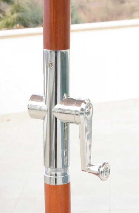 Ombrellone da Giardino 2x3 m Palo Ø38 mm in Legno Bauer Island Ecrù