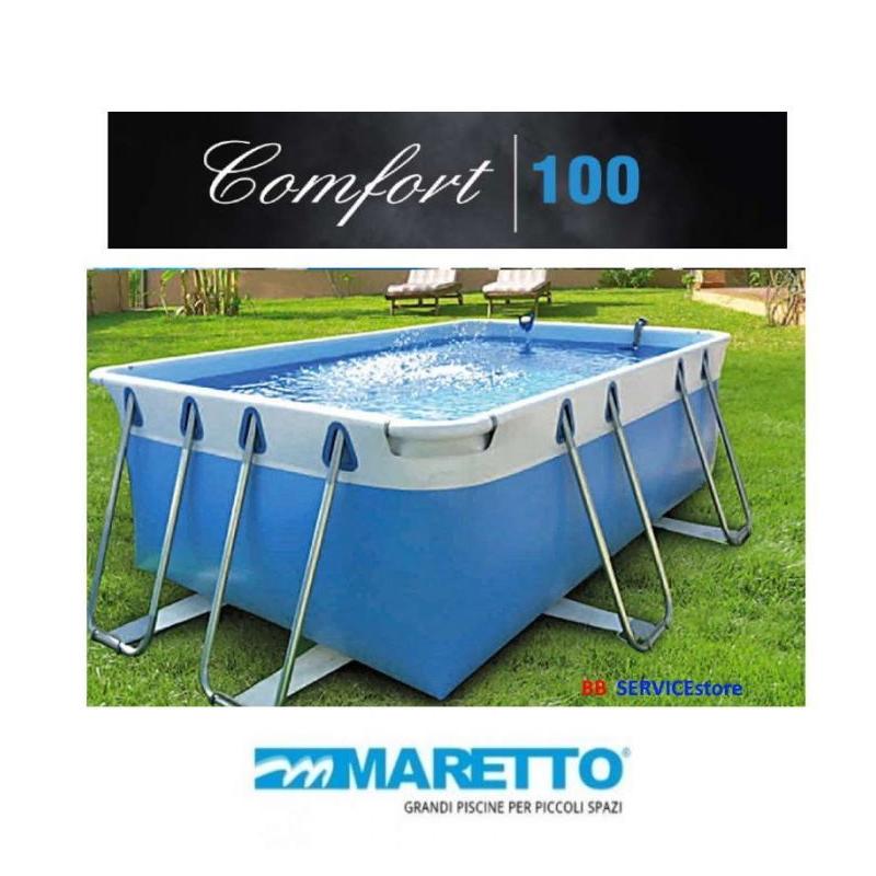 Piscina Rettangolare Maretto ESSENZIALE S - Dimensioni 3,00 X 4,00 H 1,00 + Kit Filtrazione