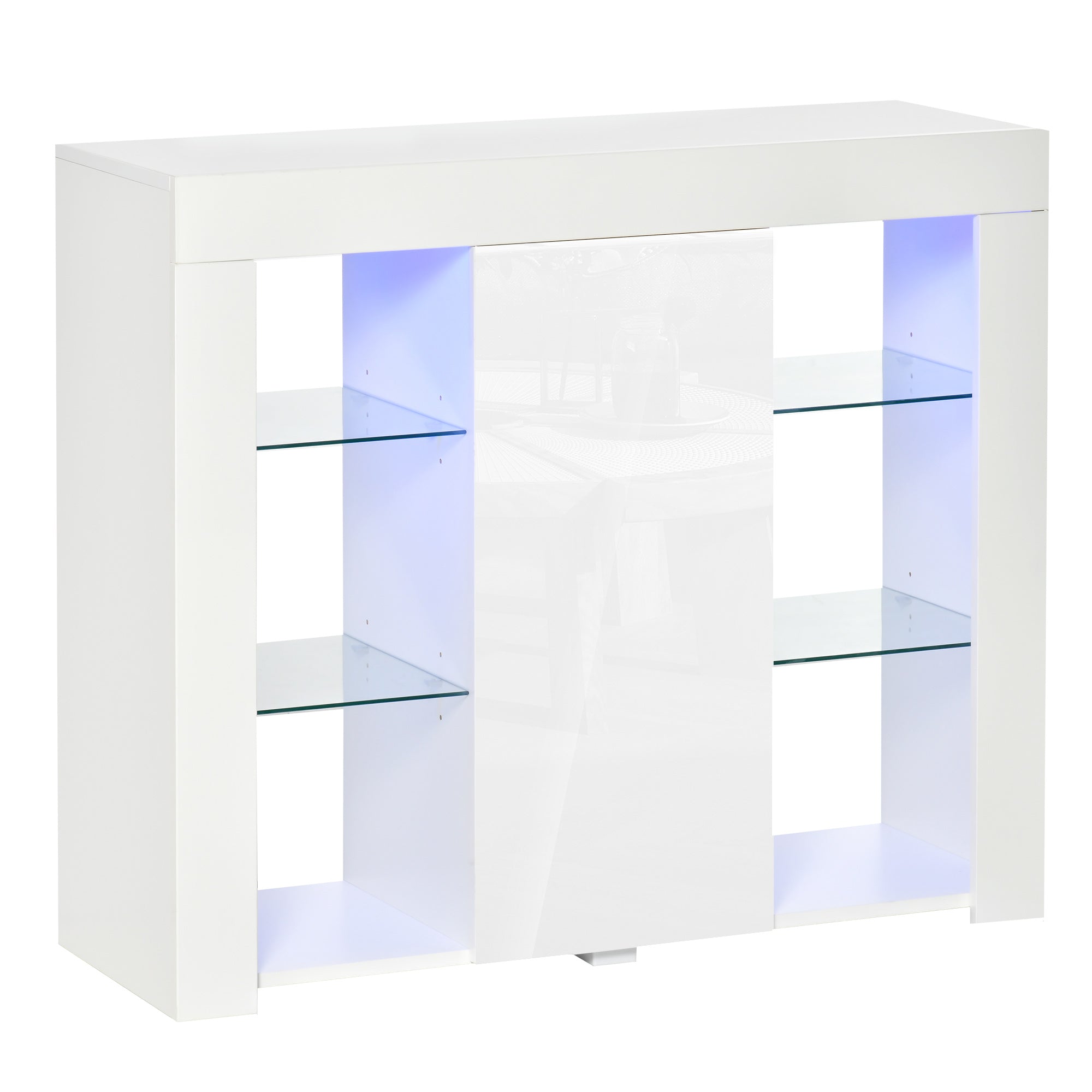Credenza Moderna con Mensole 97x35x83 cm in Legno truciolare Bianco