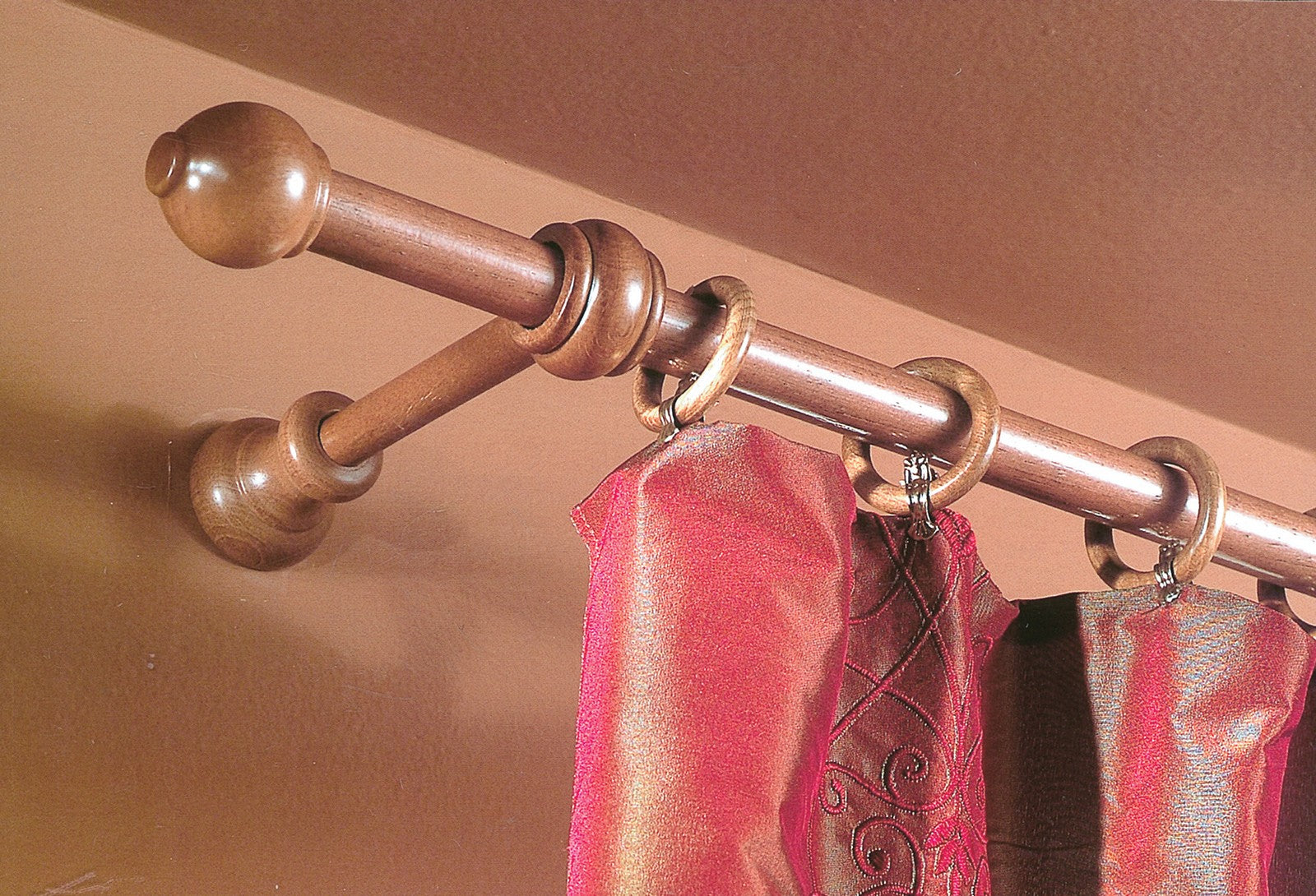 bastone a strappo d 23 mm ciliegio 200 cm con supporti cod:ferx.47201