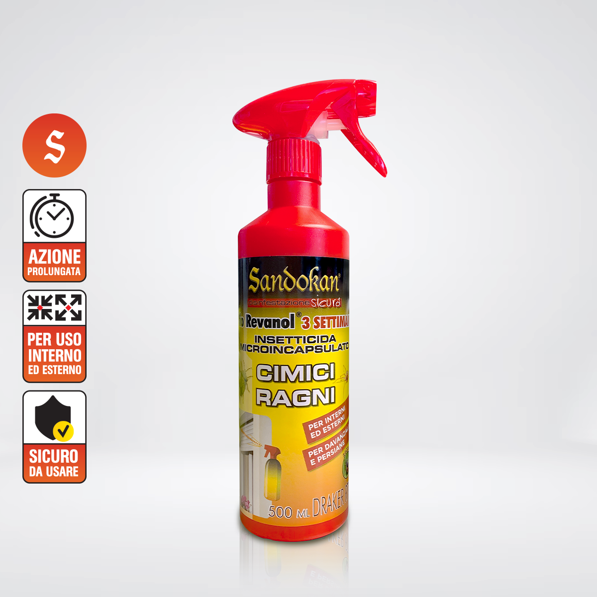 Insetticida "Bio Revanol" 3 settimane microincapsulato 500 ml pulci . cimici e ragni