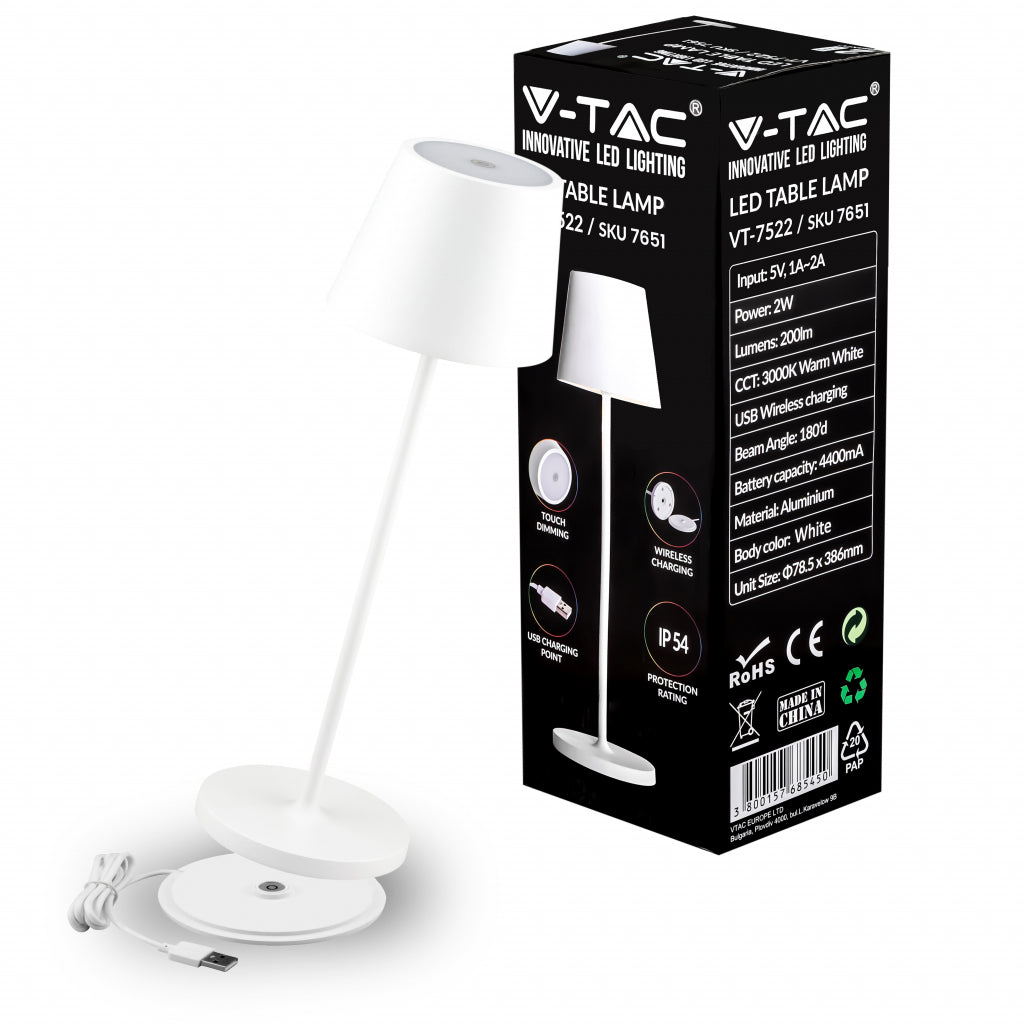 Lampada led da tavolo da 2W (batteria da 4400mA) 3000K IP54 Body Body