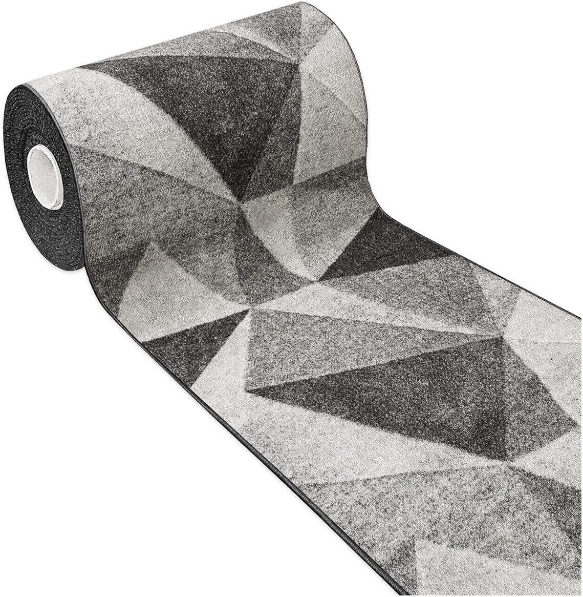Tappeto Cucina Tessitura Piatta Effetto 3D Antiscivolo Corridoio Bagno Grigio 50x40 cm