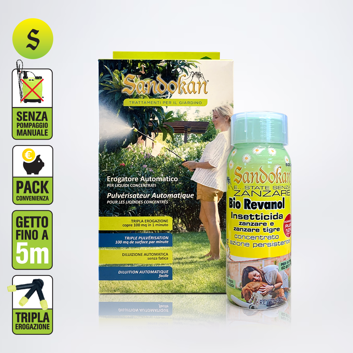 Insetticida adulticida "Bio revanol" 500 ml + Kit Spruzzatore automatico