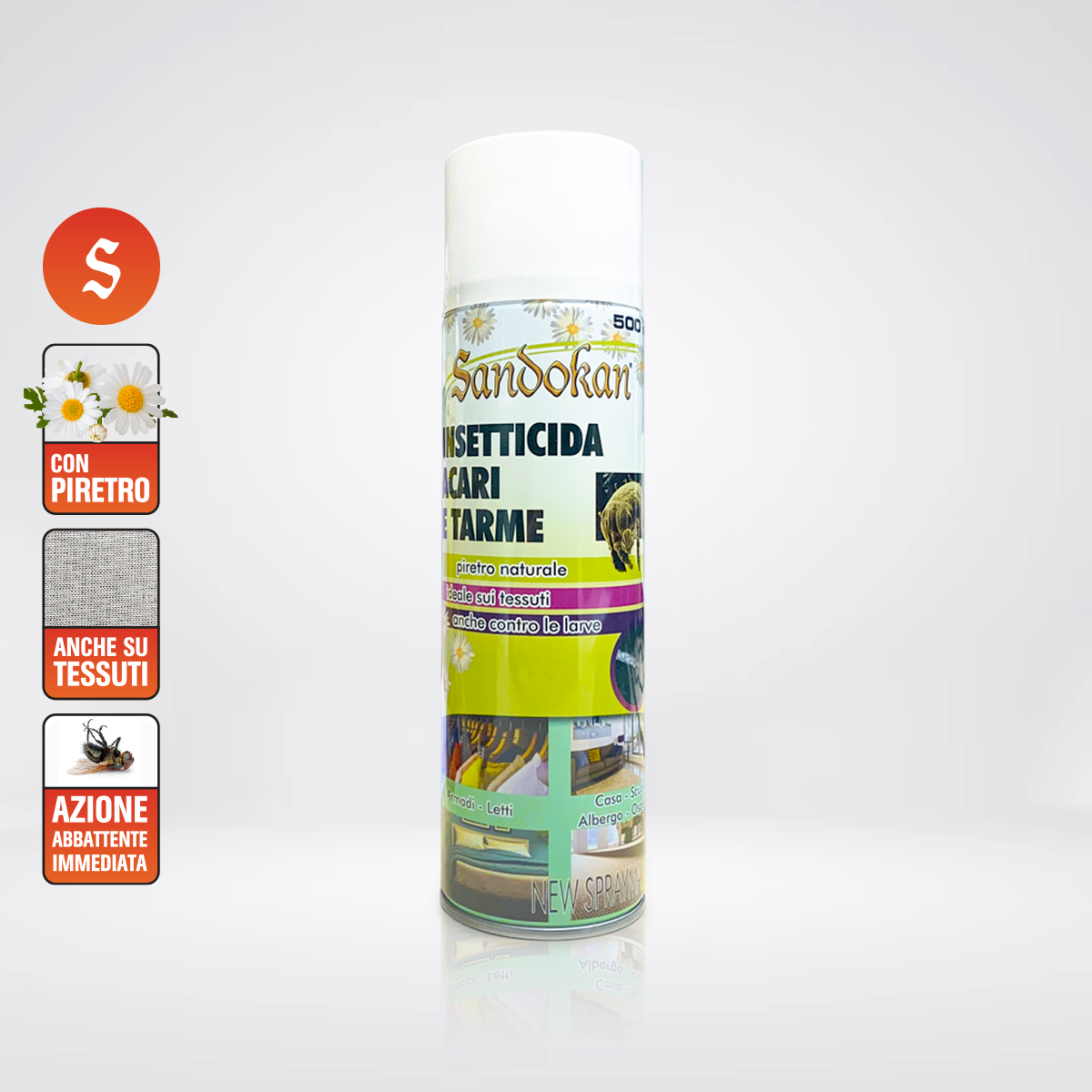 Insetticida Acaricida anche per Tarme dei vestiti in armadio Formato 500 ml- 2 Pezzi