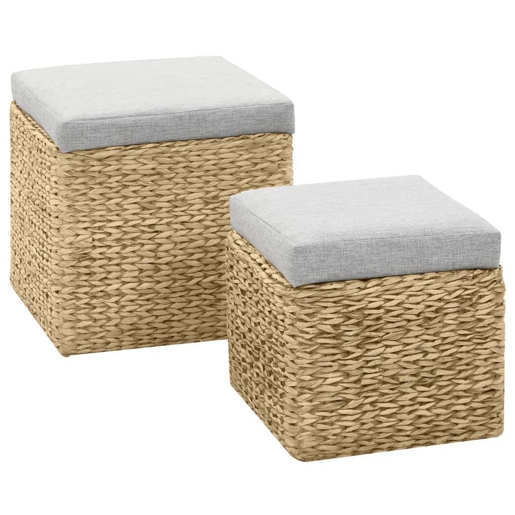 Set Pouf 2 pz in Giunco Grigio cod mxl 58107