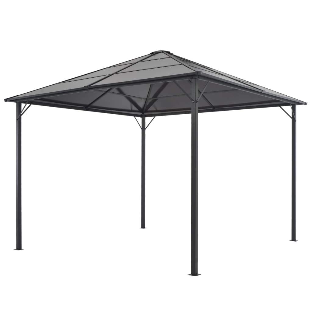 Gazebo con Tettuccio in Alluminio 3x3 m Nero cod mxl 54717