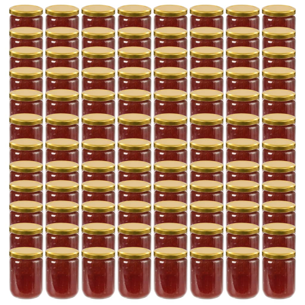 Vasi per Marmellata in Vetro Coperchio Oro 96 pz 230 ml cod mxl 60367