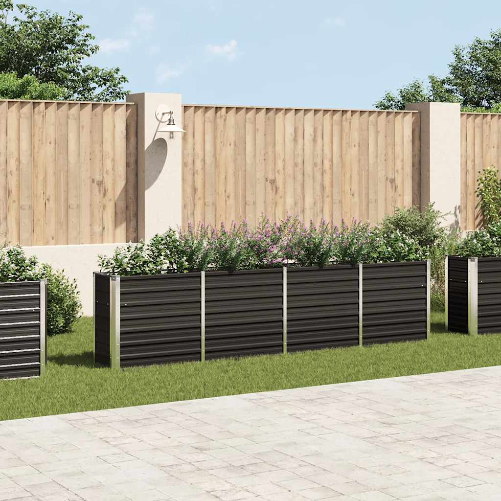 Letto di Coltura Rialzato 320x40x77cm Acciaio Zincato Antracite