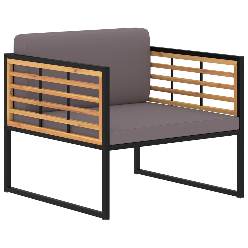 Sedie da Giardino con Cuscini 2 pz in Legno Acacia Grigio Scuro cod mxl 54974