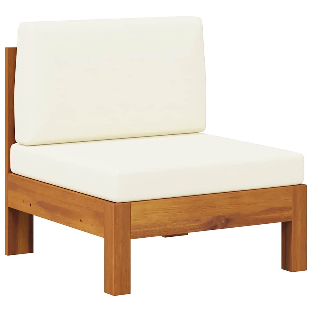 Divano Centrale con Cuscini Bianco Crema in Massello di Acacia cod mxl 76493