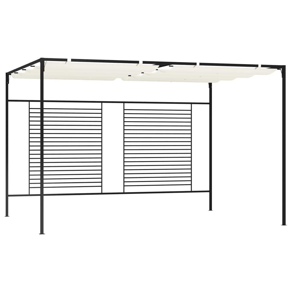 Gazebo con Tetto Retrattile 3x4x2,3 m Crema 180 g/mÂ²
