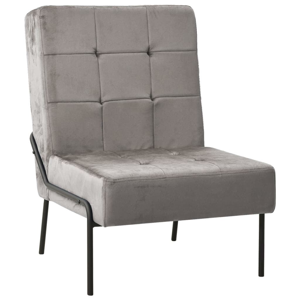 Poltrona Relax 65x79x87 cm Grigio Chiaro in Velluto cod mxl 57243