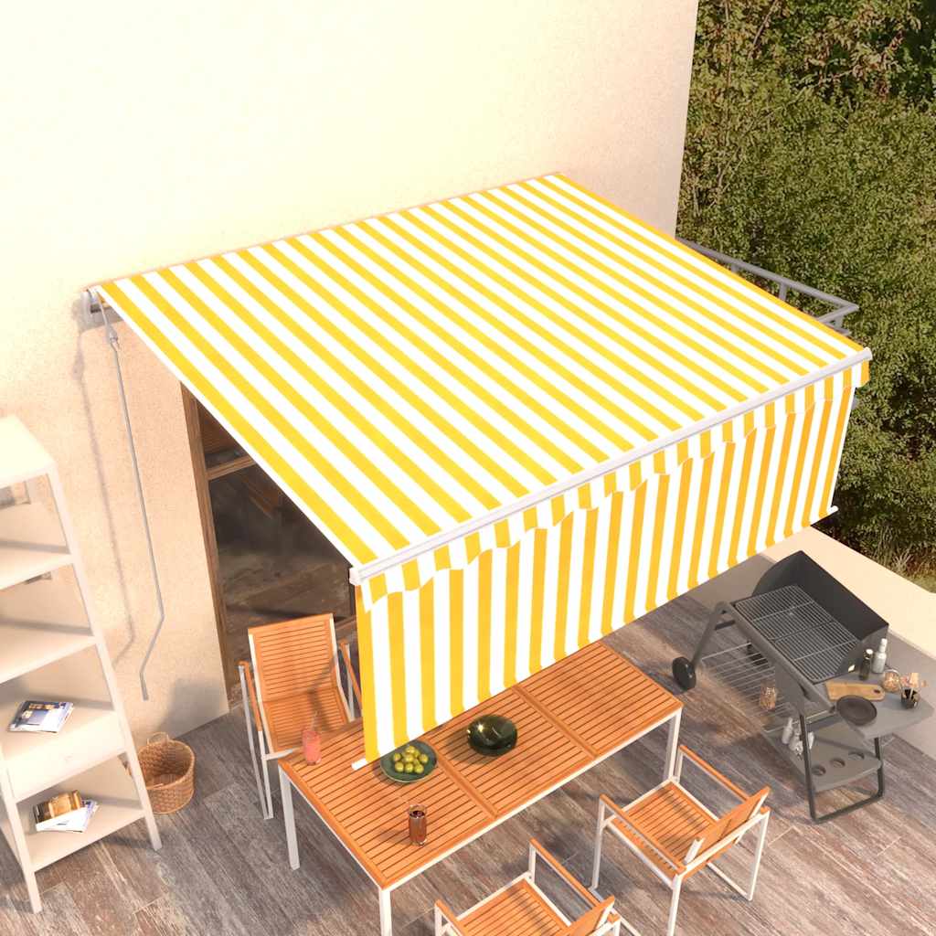 Tenda Retrattile Automatica con Parasole 4x3m Gialla Bianca