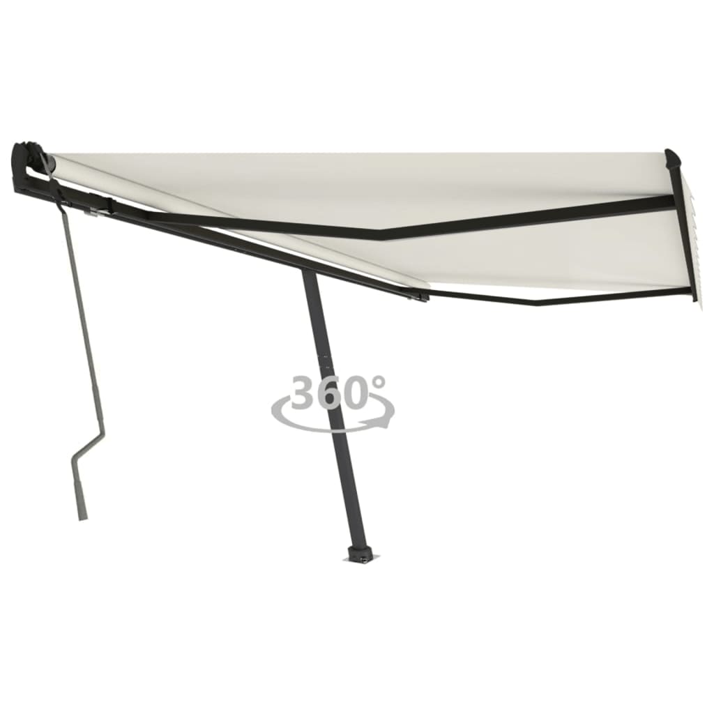 Tenda da Sole Retrattile Manuale Autoportante 450x350 cm Crema cod mxl 68745