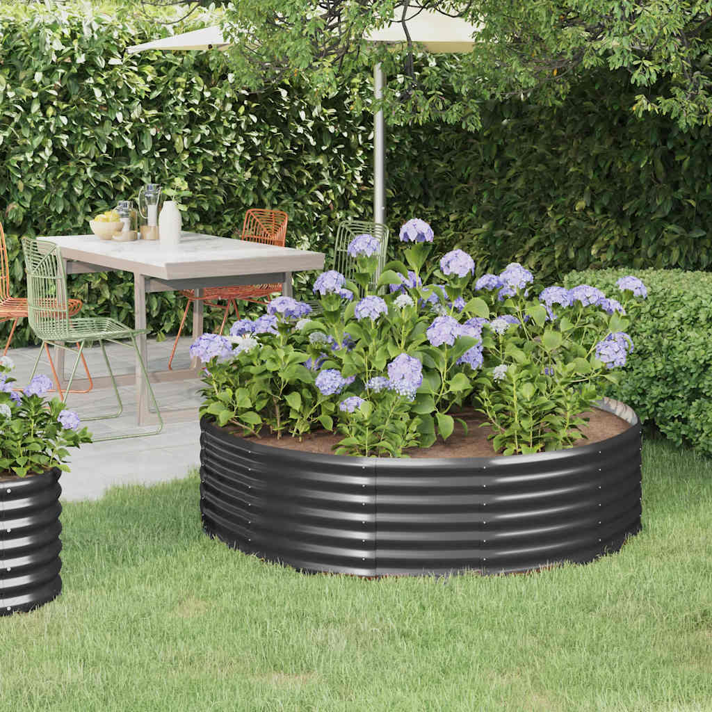 Vaso Giardino Acciaio Verniciato Polvere 140x140x36cm Antracite cod mxl 53919