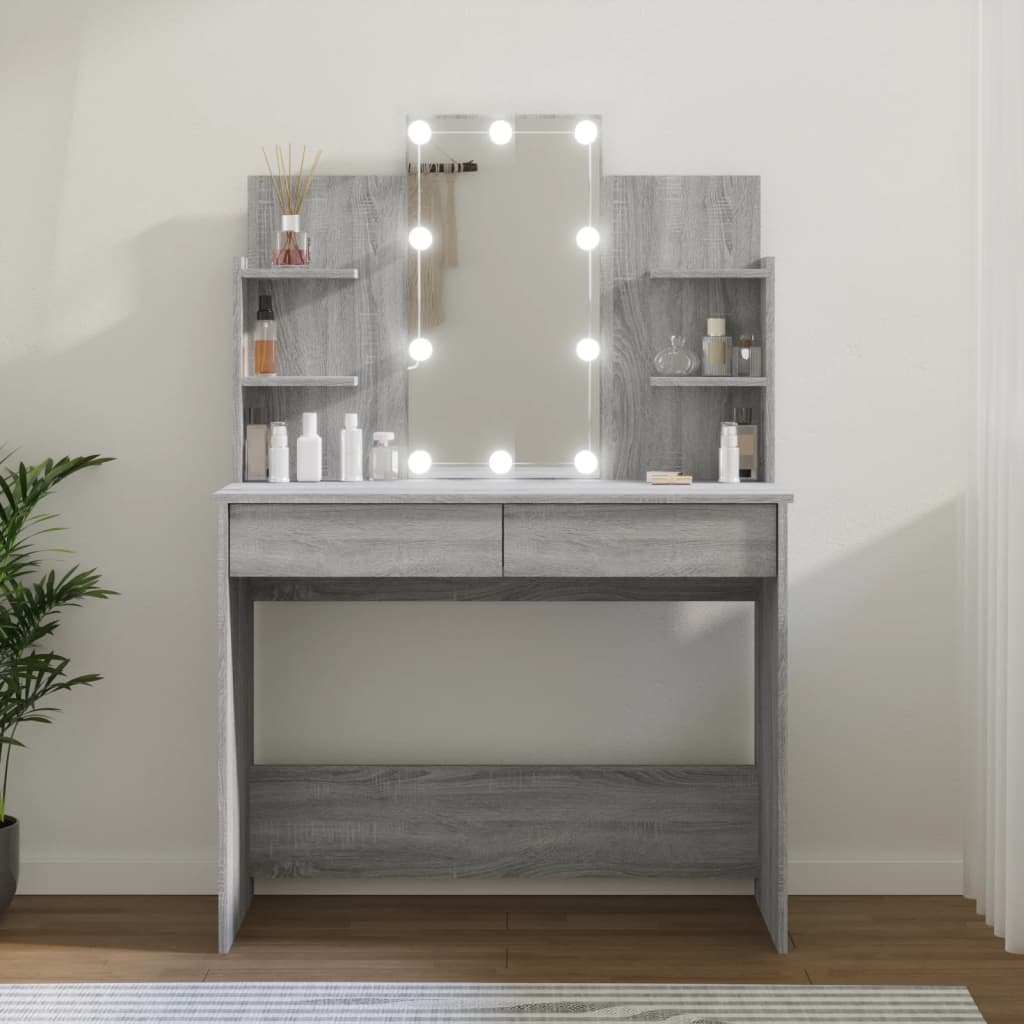 Toeletta con LED Grigio Sonoma 96x40x142 cm cod mxl 71475