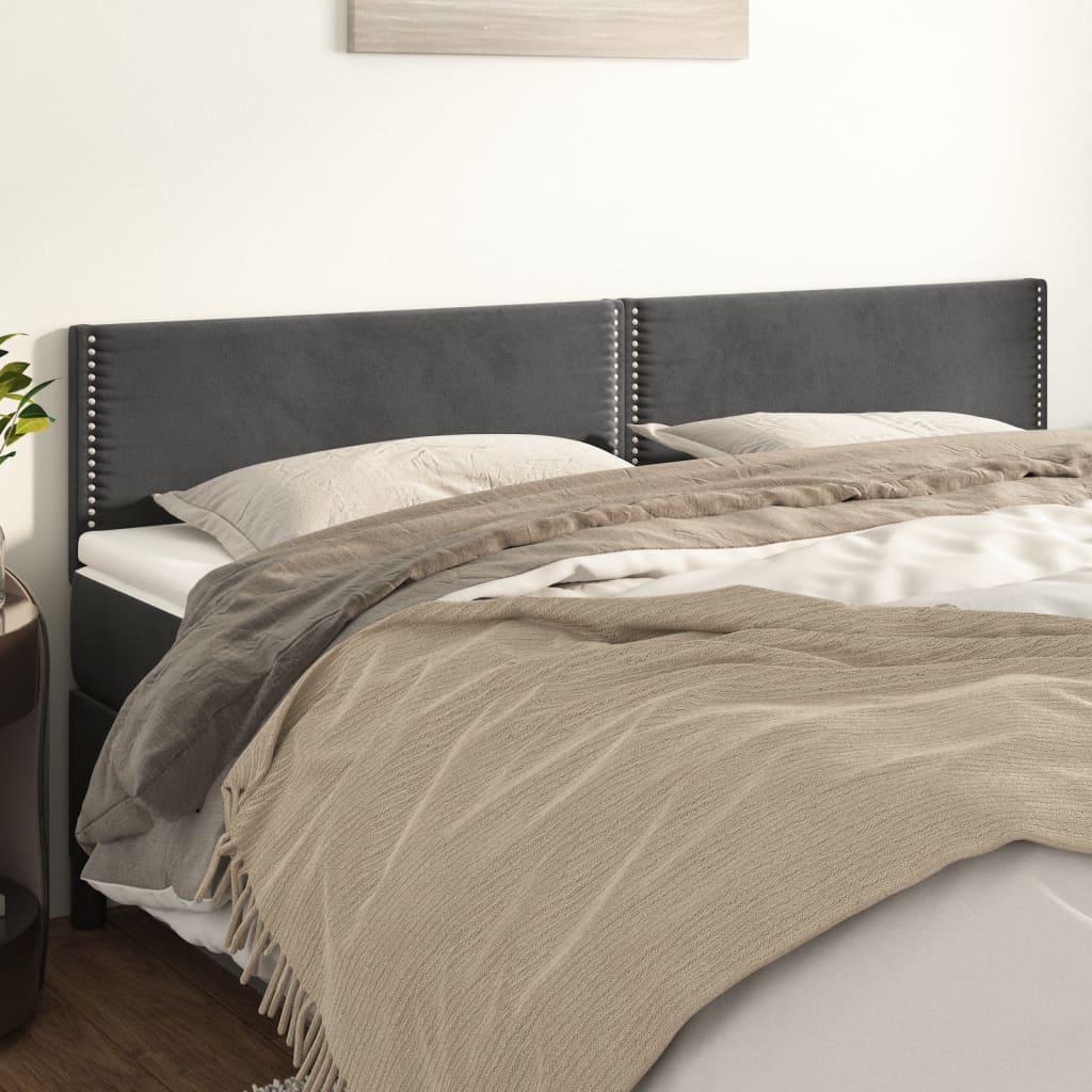 Testiere 2 pz Grigio Scuro 100x5x78/88 cm in Velluto cod mxl 38021