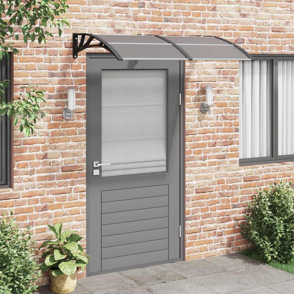 Tettoia per Porta Nera 150x100 cm Policarbonato cod mxl 54062