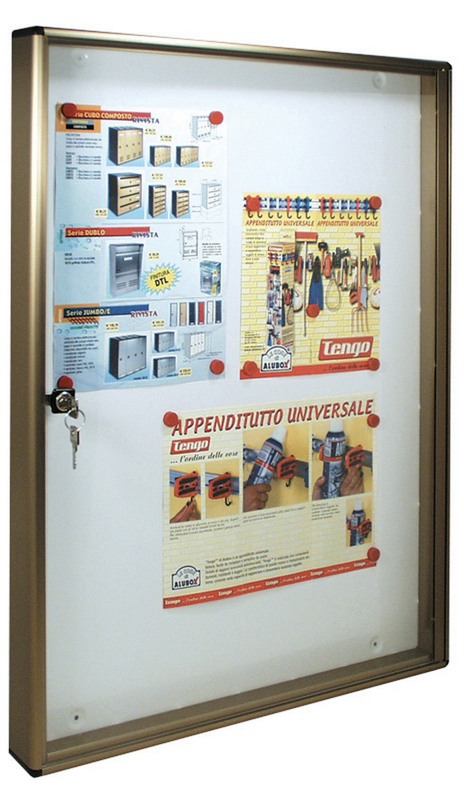 alubox bacheca fondo magnetico finitura bronzo cm 55x73x5h cod:ferx.9156