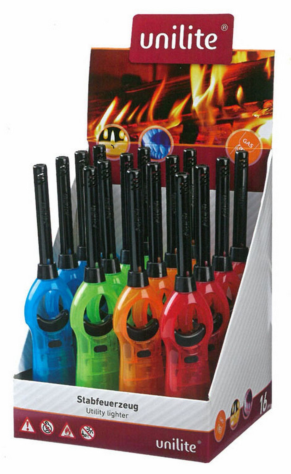 16pz accendigas fiamma lilli traslucido tubo rigido cod:ferx.92617