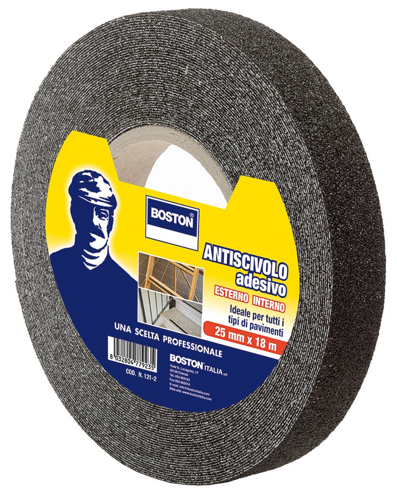 boston nastro antisdrucciolo per gradini e pavimenti mm 25x18m cod:ferx.95954