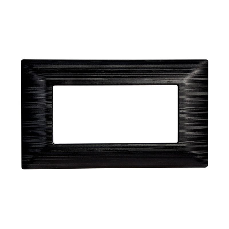 ETTROIT Placca Plastica Serie Solar 4P Colore Nero Satinato Compatibile Con Bticino Matix