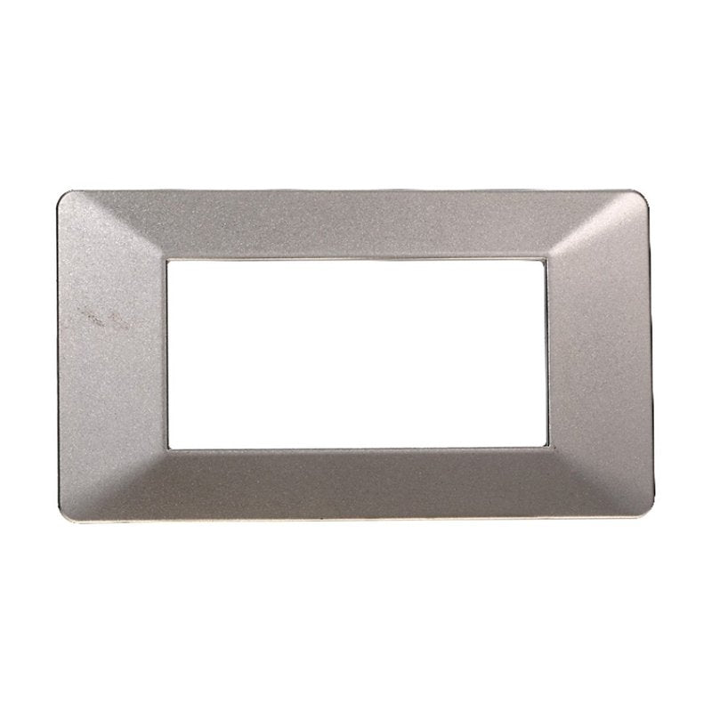 ETTROIT Placca Plastica Serie Starlight 4P Colore Titanio Compatibile Con Vimar Plana