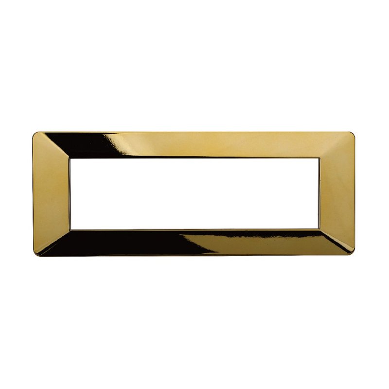 ETTROIT Placca Plastica Serie Starlight 7P Colore Oro Lucido Compatibile Con Vimar Plana