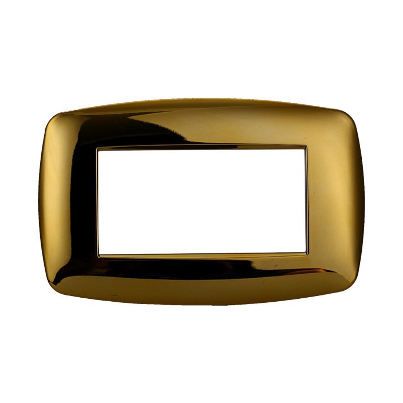 ETTROIT Placca Slim Serie Space 4P Colore Oro Lucido Compatibile Con Bticino Living Light