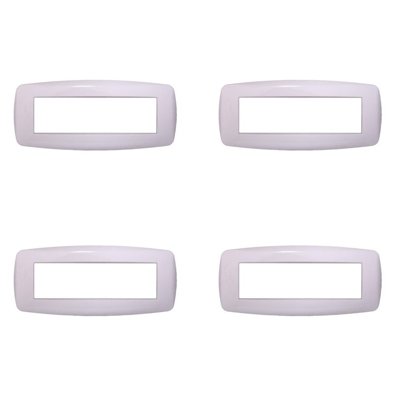 ETTROIT Placca Slim Serie Space 7P Colore Bianco Compatibile Con Bticino Living Light