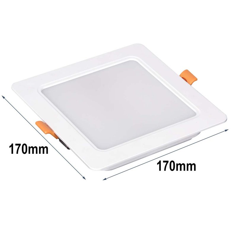 Faretto Led Da Incasso Quadrato 18W 1800LM Neutro 4000K 170X170mm Montaggio 2 In 1 Da Plafone e Da Incasso