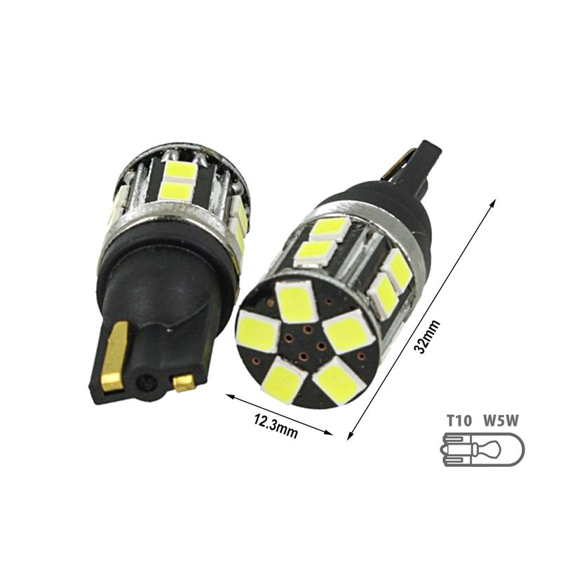 Lampada Led T10 W5W 100% Canbus 5W Reale 12V 24V No Errore Senza Polarità Bianco 6000K