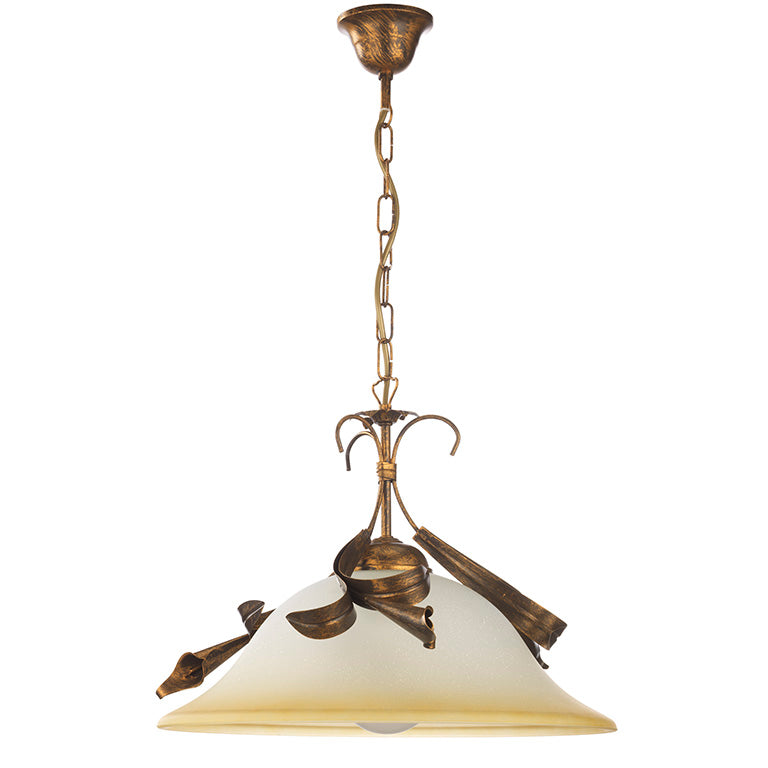 4722/Smb - Lampadario In Sospensione Lucrezia Bronzo Diam. 40 Cm