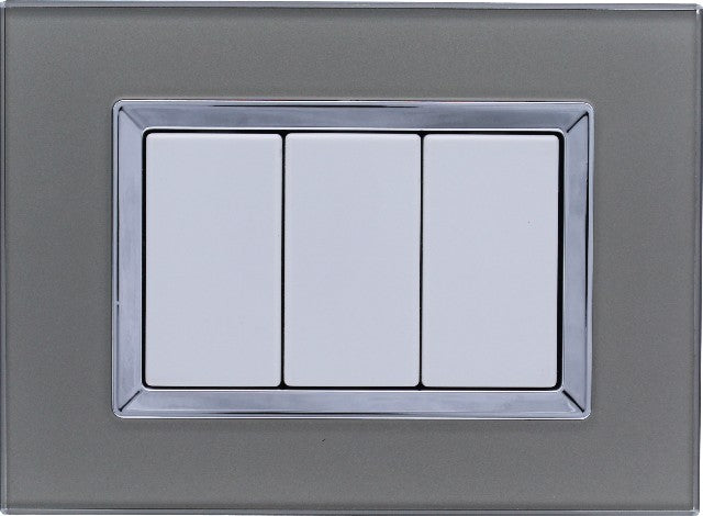 Placca Vetro Plex Elegance Titanio 3M 503 Compatibile Matix