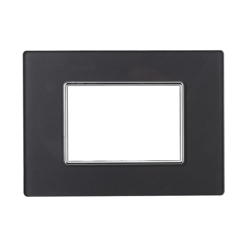 Placca in Vetro 503 3P Moduli Acciaio Scuro Compatibile con Axolute