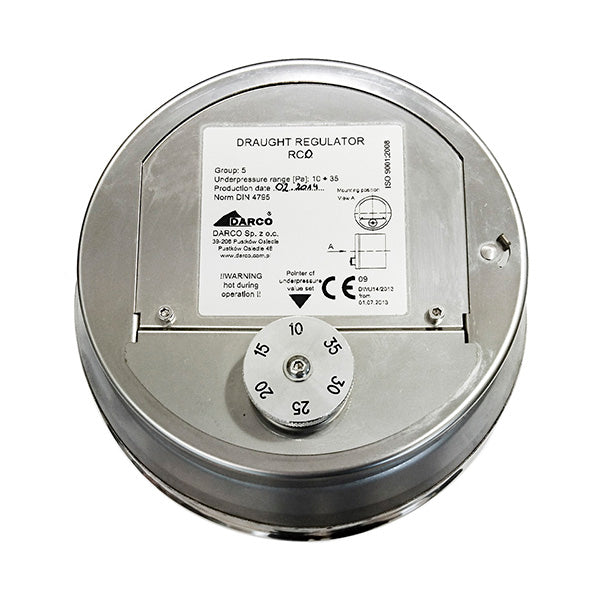 Valvola regolatrice regolatore tiraggio CE DN 200 canna fumaria