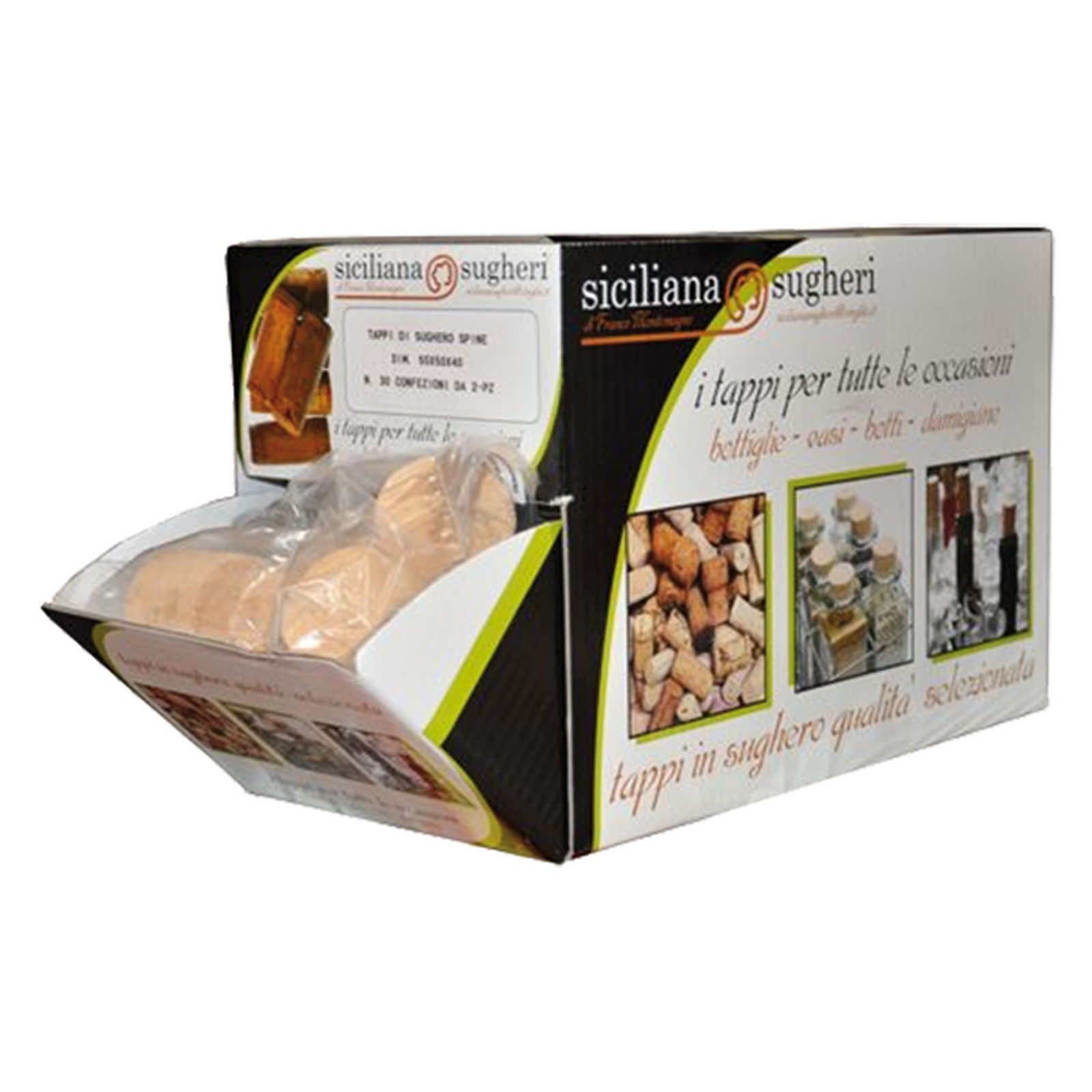 cf tappo per damigiana mm 55/50 x h.40 - box 30 cf da 2 pz cod:ferx.802762nlm