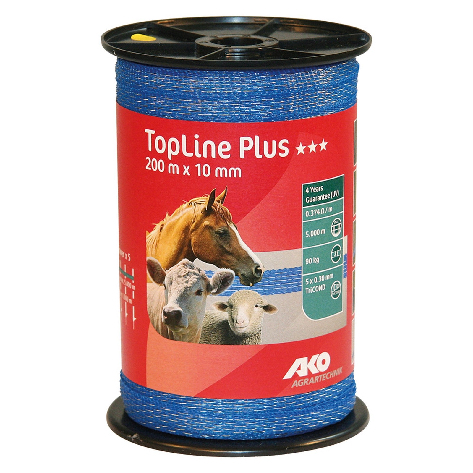 1 pz fettuccia elettrica h 10 mm - 5 fili - mt. 200 blu cod:ferx.604963nlm