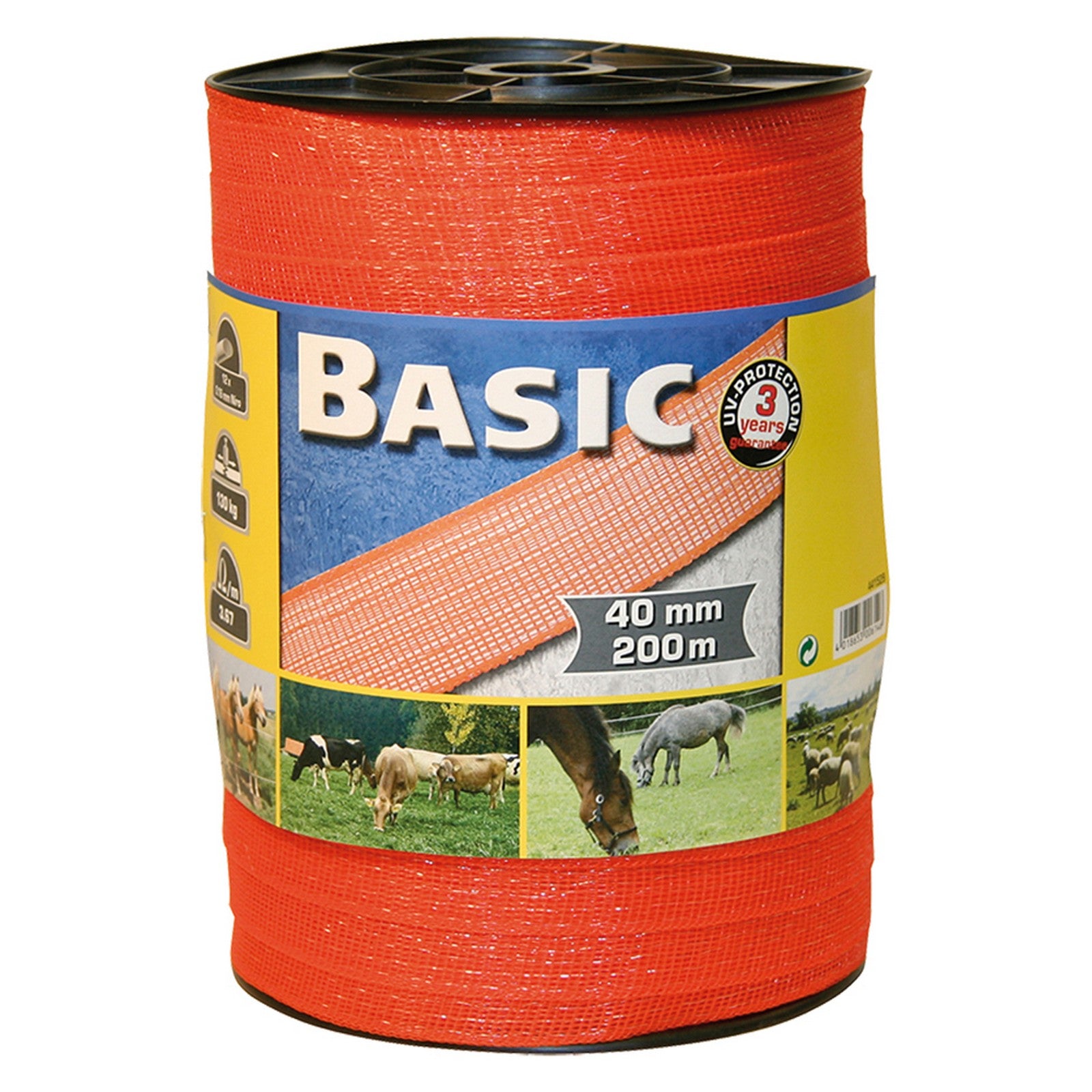 1 pz fettuccia elettrica h 40 mm - 12 fili - mt. 200 aranc. cod:ferx.604966nlm